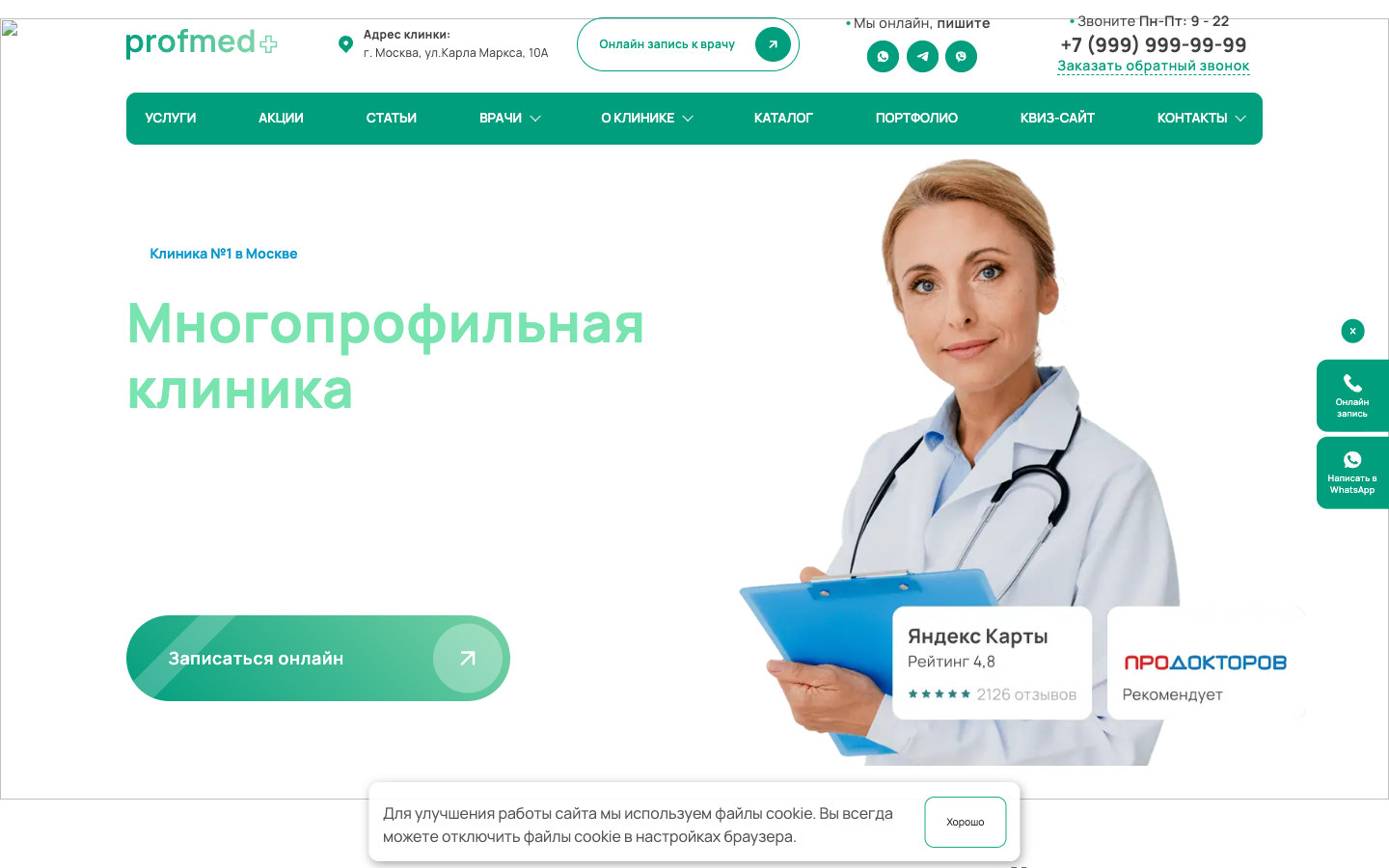 Скриншот проекта «Профмед»